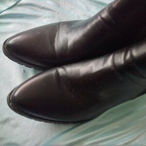 Women's Black leather Ankle Boots SizeWith Silver Stars , Vibram Soles By: Wilma